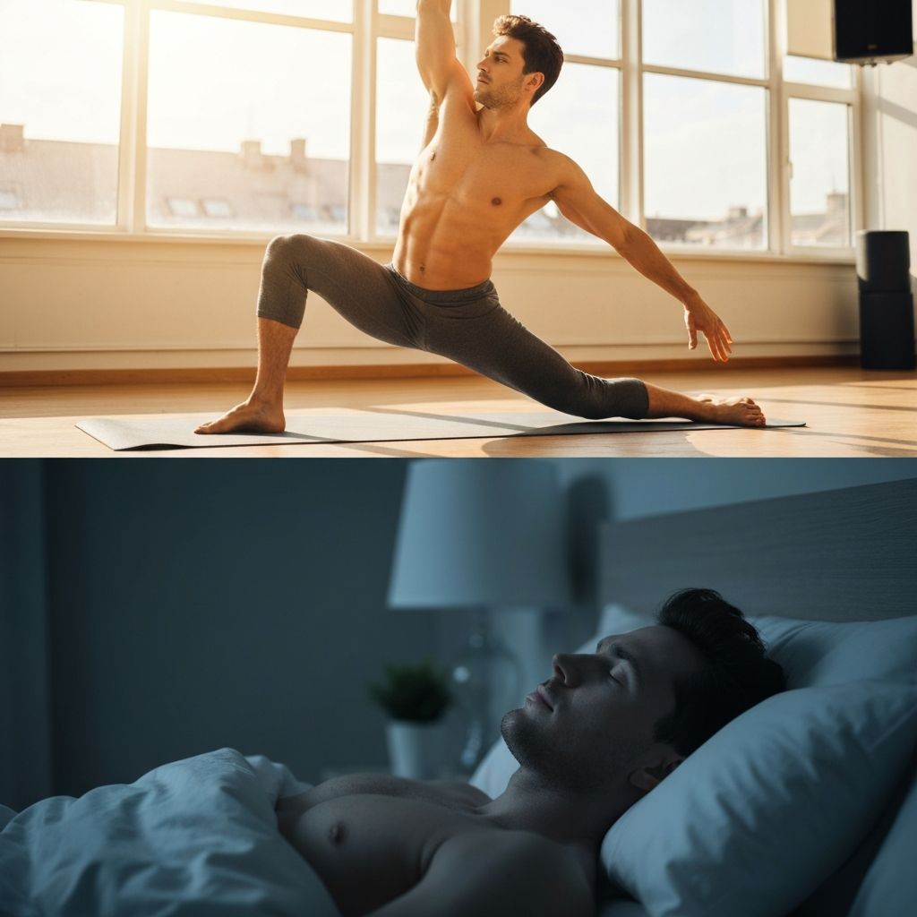 Person balancing exercise and relaxation